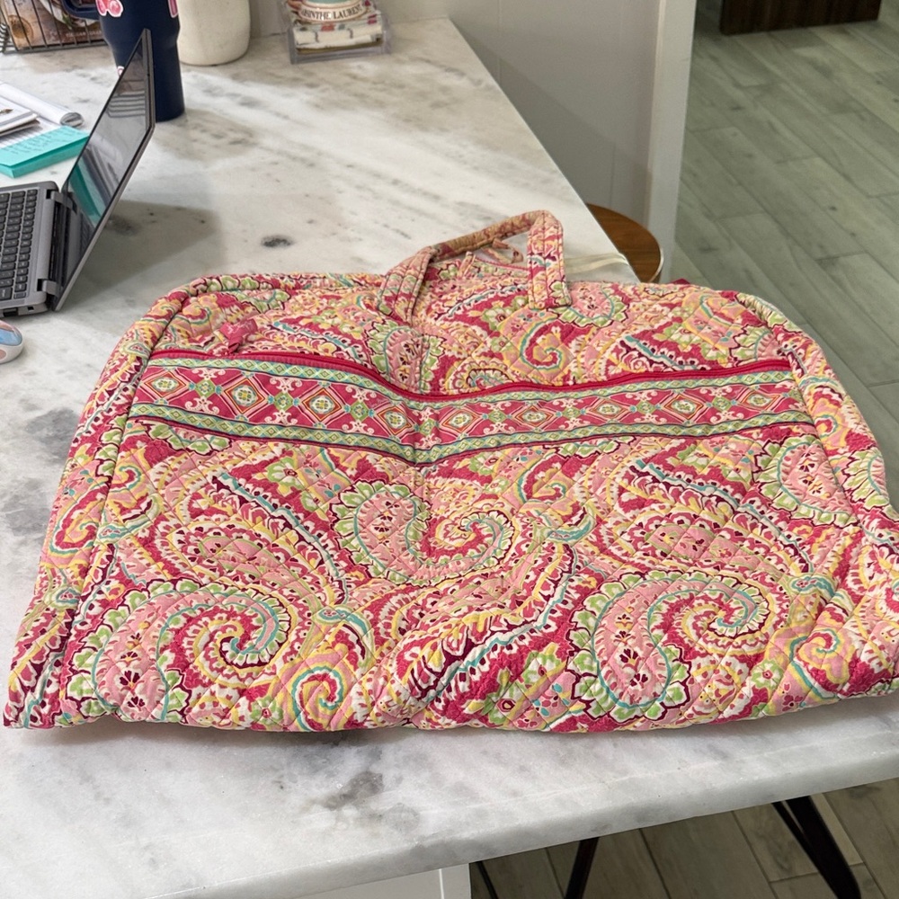 Vera Bradley Pink and Green Paisley Garment Bag